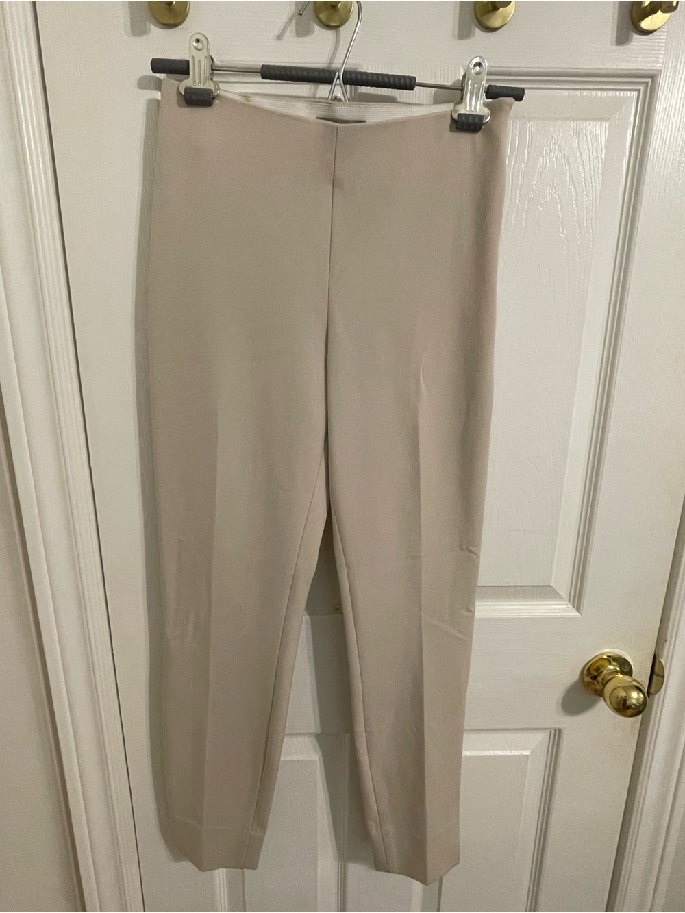 H&M Slim Straight Trousers in Taupe Beige